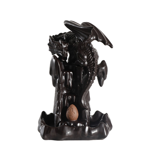 Ceramic backflow incense burner, incense burner, creative, lotus leaf fish leaping gantry, special original tower incense burner - Toy Collection
