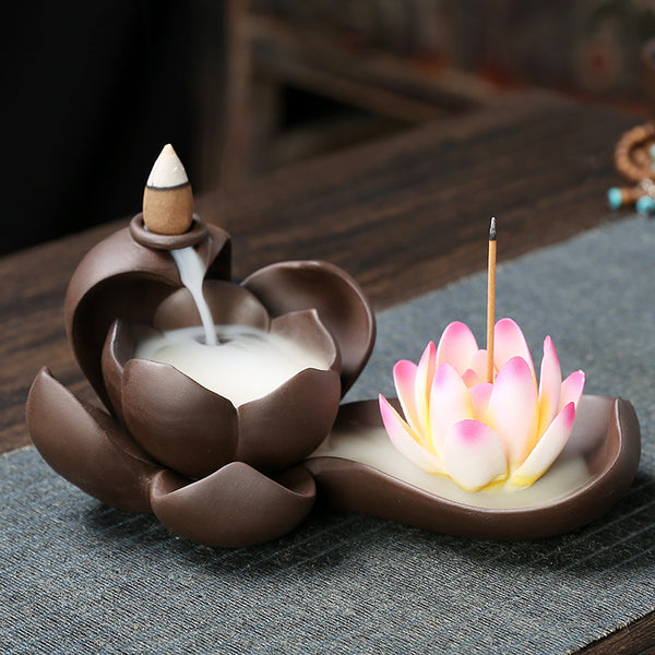 Quiet Purple Sand Backflow Incense Burner Zen Bergamot Sandalwood Burner Household Indoor Aromatherapy Burner Large Incense Road Creative Ornament - Toy Collection