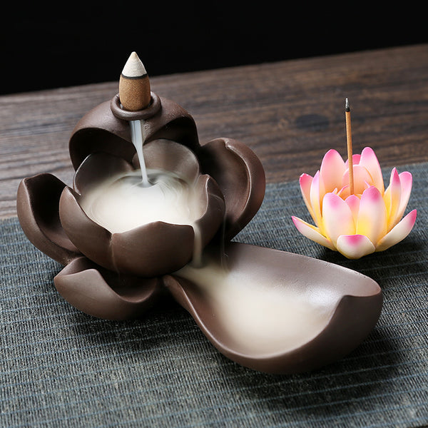 Quiet Purple Sand Backflow Incense Burner Zen Bergamot Sandalwood Burner Household Indoor Aromatherapy Burner Large Incense Road Creative Ornament - Toy Collection
