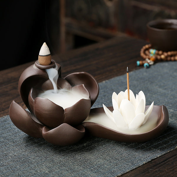 Quiet Purple Sand Backflow Incense Burner Zen Bergamot Sandalwood Burner Household Indoor Aromatherapy Burner Large Incense Road Creative Ornament - Toy Collection