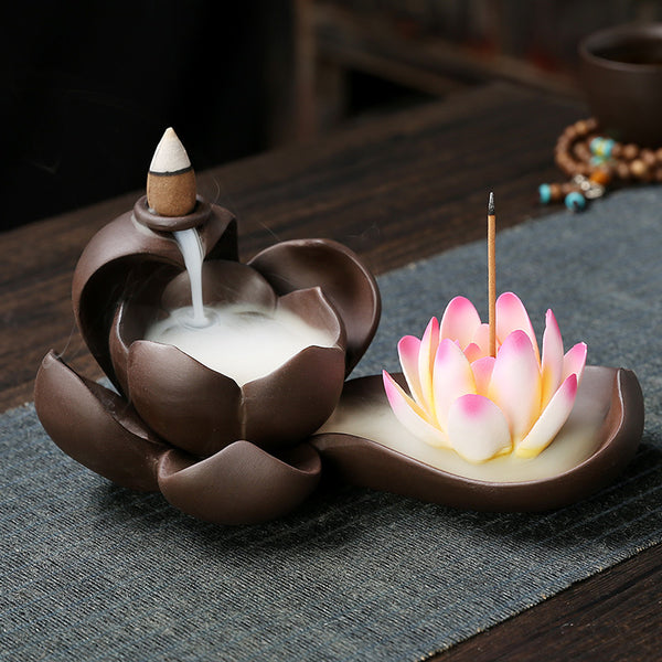 Quiet Purple Sand Backflow Incense Burner Zen Bergamot Sandalwood Burner Household Indoor Aromatherapy Burner Large Incense Road Creative Ornament - Toy Collection