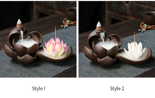 Quiet Purple Sand Backflow Incense Burner Zen Bergamot Sandalwood Burner Household Indoor Aromatherapy Burner Large Incense Road Creative Ornament - Toy Collection