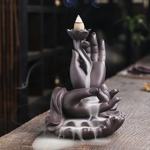 Purple sand backflow sandalwood burner indoor household incense burner creative large bergamot backflow aromatherapy burner gift ornament - Toy Collection