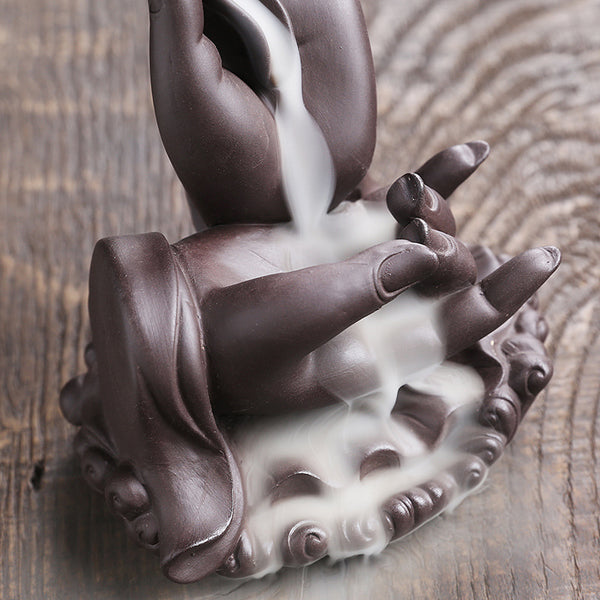 Purple sand backflow sandalwood burner indoor household incense burner creative large bergamot backflow aromatherapy burner gift ornament - Toy Collection