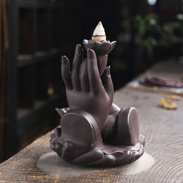 Purple sand backflow sandalwood burner indoor household incense burner creative large bergamot backflow aromatherapy burner gift ornament - Toy Collection