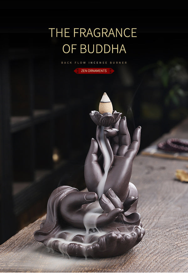 Purple sand backflow sandalwood burner indoor household incense burner creative large bergamot backflow aromatherapy burner gift ornament - Toy Collection