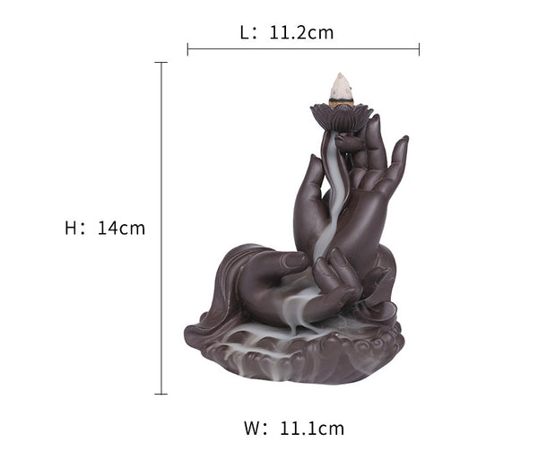 Purple sand backflow sandalwood burner indoor household incense burner creative large bergamot backflow aromatherapy burner gift ornament - Toy Collection