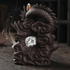 Purple sand backflow aromatherapy burner home jewelry ornament, creative Chinese dragon LED light backflow incense burner original - Toy Collection