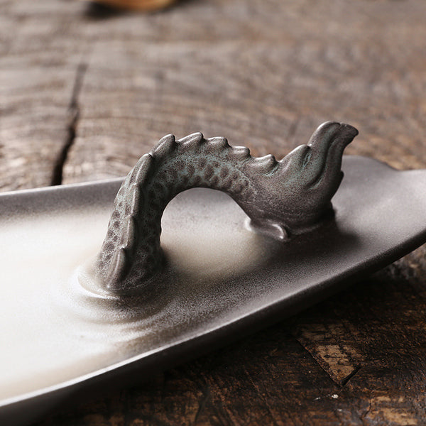 Ceramic aromatherapy sandalwood reflux stove, creative Chinese dragon reflux incense burner incense plug incense holder home ornament - Toy Collection