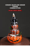 Original resin Halloween pumpkin backflow incense burner, creative European ghost festival backflow aromatherapy burner gift - Toy Collection