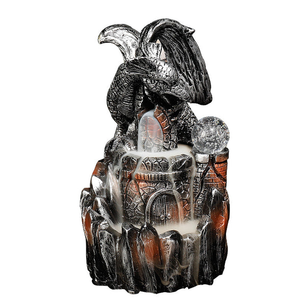 Resin backflow incense burner European style pterosaur LED light backflow smoke aromatherapy burner process ornament - Toy Collection