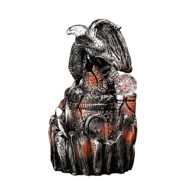 Resin backflow incense burner European style pterosaur LED light backflow smoke aromatherapy burner process ornament - Toy Collection
