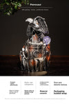 Resin backflow incense burner European style pterosaur LED light backflow smoke aromatherapy burner process ornament - Toy Collection