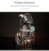 Resin backflow incense burner European style pterosaur LED light backflow smoke aromatherapy burner process ornament - Toy Collection
