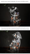 Resin backflow incense burner European style pterosaur LED light backflow smoke aromatherapy burner process ornament - Toy Collection