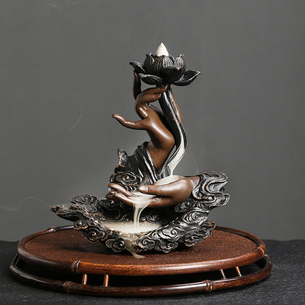 Resin backflow aromatherapy stove jewelry, creative lotus zen bergamot backflow fragrance home handicraft ornament - Toy Collection
