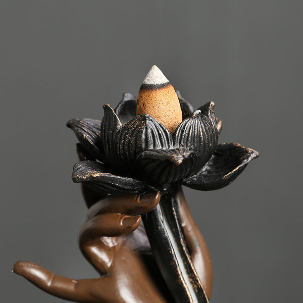 Resin backflow aromatherapy stove jewelry, creative lotus zen bergamot backflow fragrance home handicraft ornament - Toy Collection