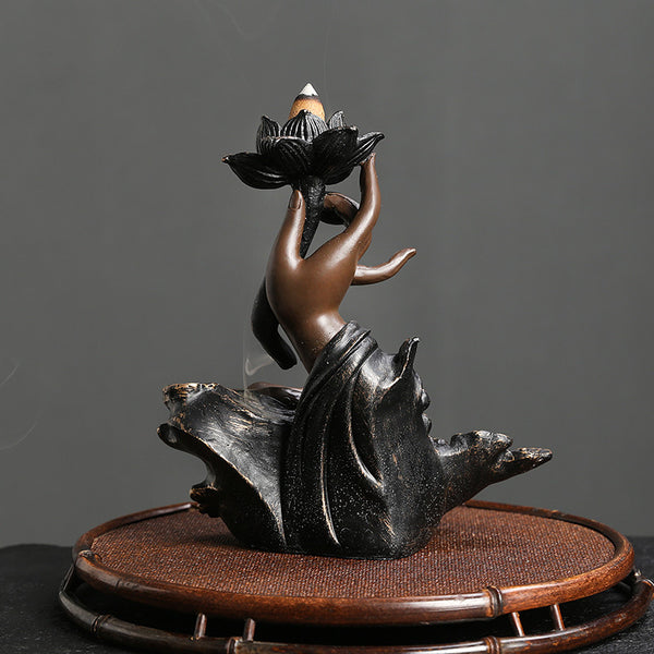 Resin backflow aromatherapy stove jewelry, creative lotus zen bergamot backflow fragrance home handicraft ornament - Toy Collection