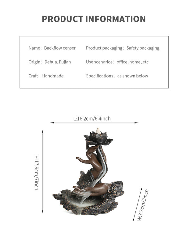 Resin backflow aromatherapy stove jewelry, creative lotus zen bergamot backflow fragrance home handicraft ornament - Toy Collection
