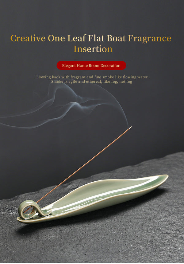 Ceramic interior line fragrant seat incense insert ornament creative celadon tea ceremony antique lying incense burner household crafts - Toy Collection