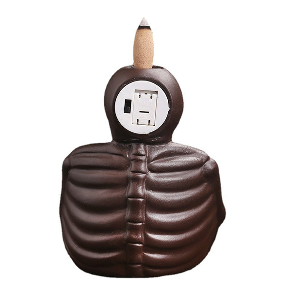 Purple sand, mummy backflow aromatherapy burner, home furnishings, creative skull LED light, backflow incense burner gifts - Toy Collection