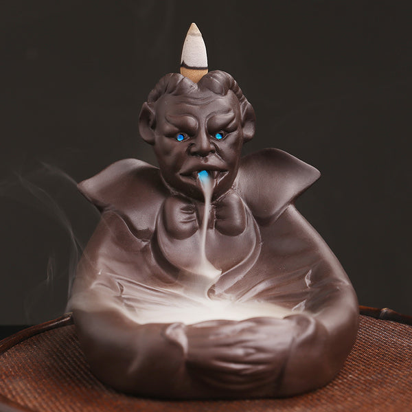 Purple sand, mummy backflow aromatherapy burner, home furnishings, creative skull LED light, backflow incense burner gifts - Toy Collection