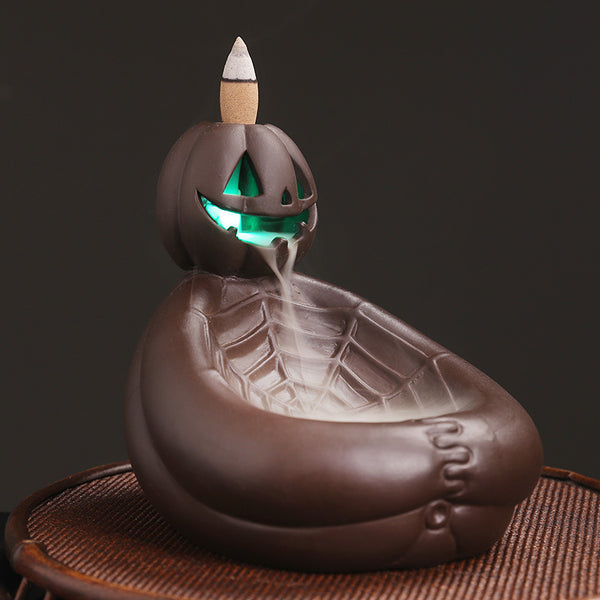 Purple sand, mummy backflow aromatherapy burner, home furnishings, creative skull LED light, backflow incense burner gifts - Toy Collection