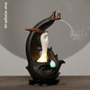 Dehua ceramic reflux aromatherapy burner, creative LED lamp lotus flower ornamental reflux incense burner handicraft ornament - Toy Collection