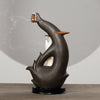 Dehua ceramic reflux aromatherapy burner, creative LED lamp lotus flower ornamental reflux incense burner handicraft ornament - Toy Collection