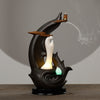 Dehua ceramic reflux aromatherapy burner, creative LED lamp lotus flower ornamental reflux incense burner handicraft ornament - Toy Collection