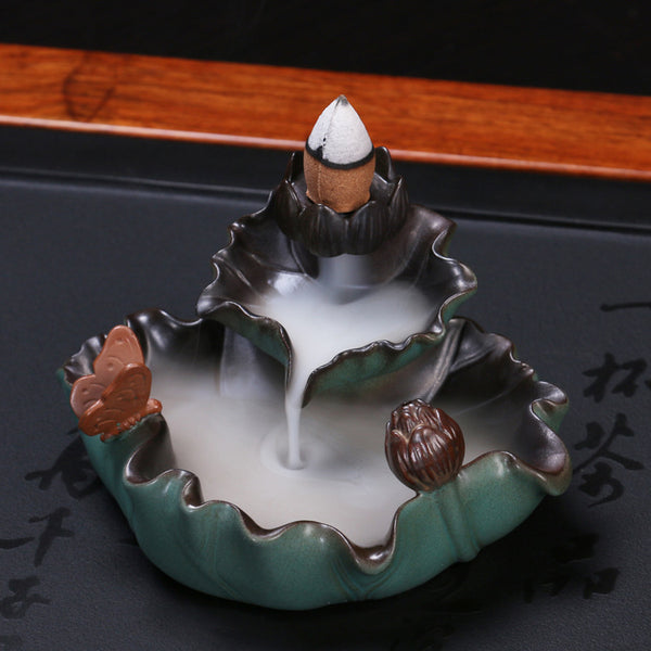 Ceramic Buddhist incense burner, backflow incense incense, special aromatherapy burner, can be mixed with original - Toy Collection