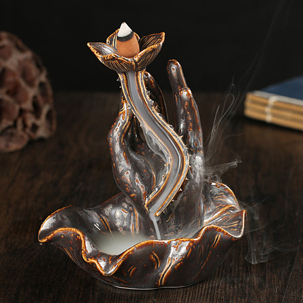 Ceramic backflow incense burner, incense burner, bergamot craft ceramic decoration, a variety of spot originals - Toy Collection