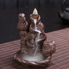 Ceramic backflow incense burner, small monk aromatherapy burner line incense burner, black antique incense burner backflow original - Toy Collection