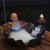 Ceramic backflow incense burner, small monk aromatherapy burner line incense burner, black antique incense burner backflow original - Toy Collection