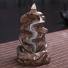 Ceramic backflow incense burner, small monk aromatherapy burner line incense burner, black antique incense burner backflow original - Toy Collection