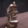 Ceramic backflow incense burner, small monk aromatherapy burner line incense burner, black antique incense burner backflow original - Toy Collection