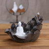 Ceramic backflow sandalwood burner tower, creative large lotus leaf Tathagata ornament, smoke backflow incense burner incense insert - Toy Collection