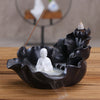 Ceramic backflow sandalwood burner tower, creative large lotus leaf Tathagata ornament, smoke backflow incense burner incense insert - Toy Collection