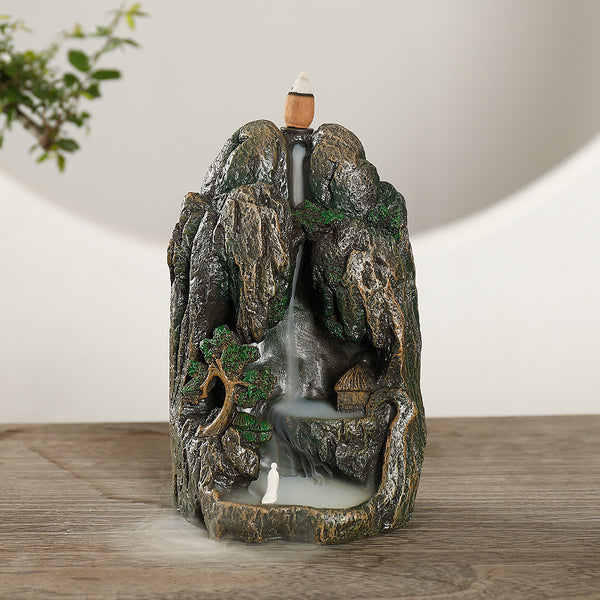 Landscape Waterfall Craft Gifts Backflow Aromatherapy Stove, Creative Resin Backflow Sandalwood Aromatherapy Stove Ornament - Toy Collection