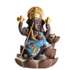 New purple sand reflux incense burner, creative South East Asia style treasure elephant lotus smoke reflux aromatherapy burner home ornament - Toy Collection