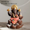 New purple sand reflux incense burner, creative South East Asia style treasure elephant lotus smoke reflux aromatherapy burner home ornament - Toy Collection