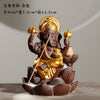 New purple sand reflux incense burner, creative South East Asia style treasure elephant lotus smoke reflux aromatherapy burner home ornament - Toy Collection