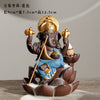New purple sand reflux incense burner, creative South East Asia style treasure elephant lotus smoke reflux aromatherapy burner home ornament - Toy Collection