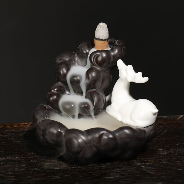 Ceramic Tathagata reflux aromatherapy stove, watch the little novice smoke reflux aromatherapy stove home handicraft ornament - Toy Collection