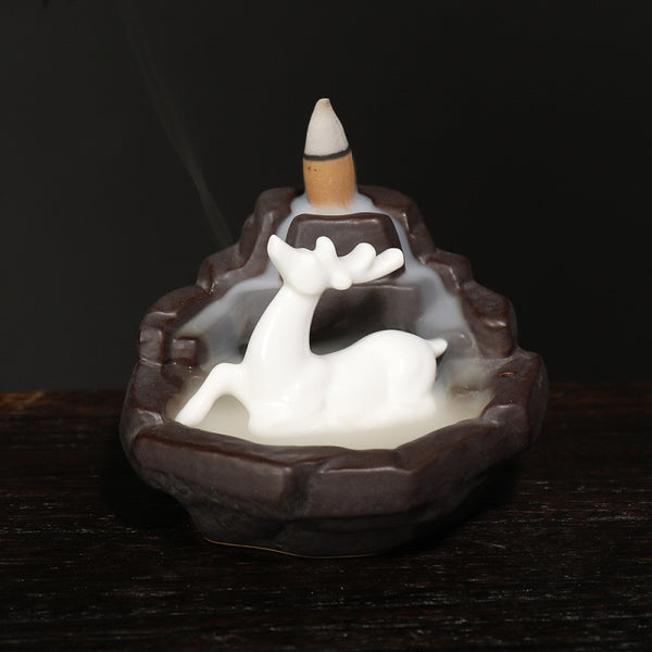 Ceramic Tathagata reflux aromatherapy stove, watch the little novice smoke reflux aromatherapy stove home handicraft ornament - Toy Collection