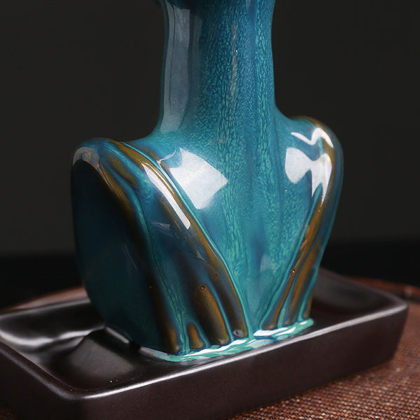 Ceramics, European and American beautiful women statues reflux incense burner, creative beauty, sandalwood smoke reflux incense burner, home decoration - Toy Collection