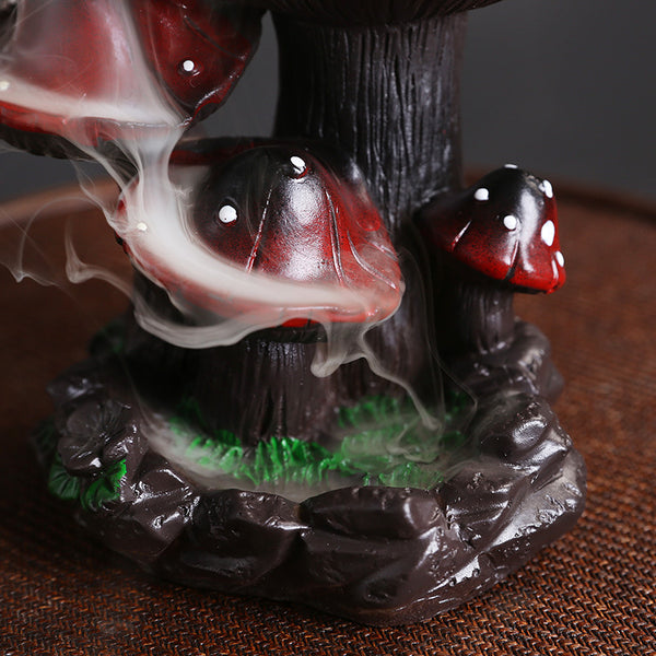 Backflow incense burner, home furnishings, creative mushrooms, European alpine and flowing water backflow incense burner - Toy Collection