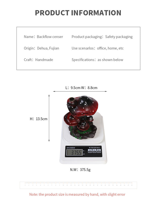 Backflow incense burner, home furnishings, creative mushrooms, European alpine and flowing water backflow incense burner - Toy Collection