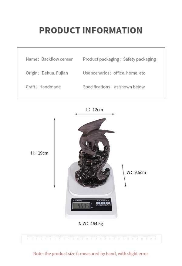 Ceramic Sandalwood Smoke Backflow Aromatherapy Furnace Home Ornament, Creative European Pterosaur Waterfall Backflow Aromatherapy Furnace - Toy Collection