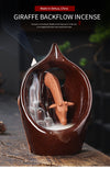 Ceramic smoke backflow aromatherapy burner, creative European pet ornament, giraffe tower incense backflow incense burner jewelry - Toy Collection